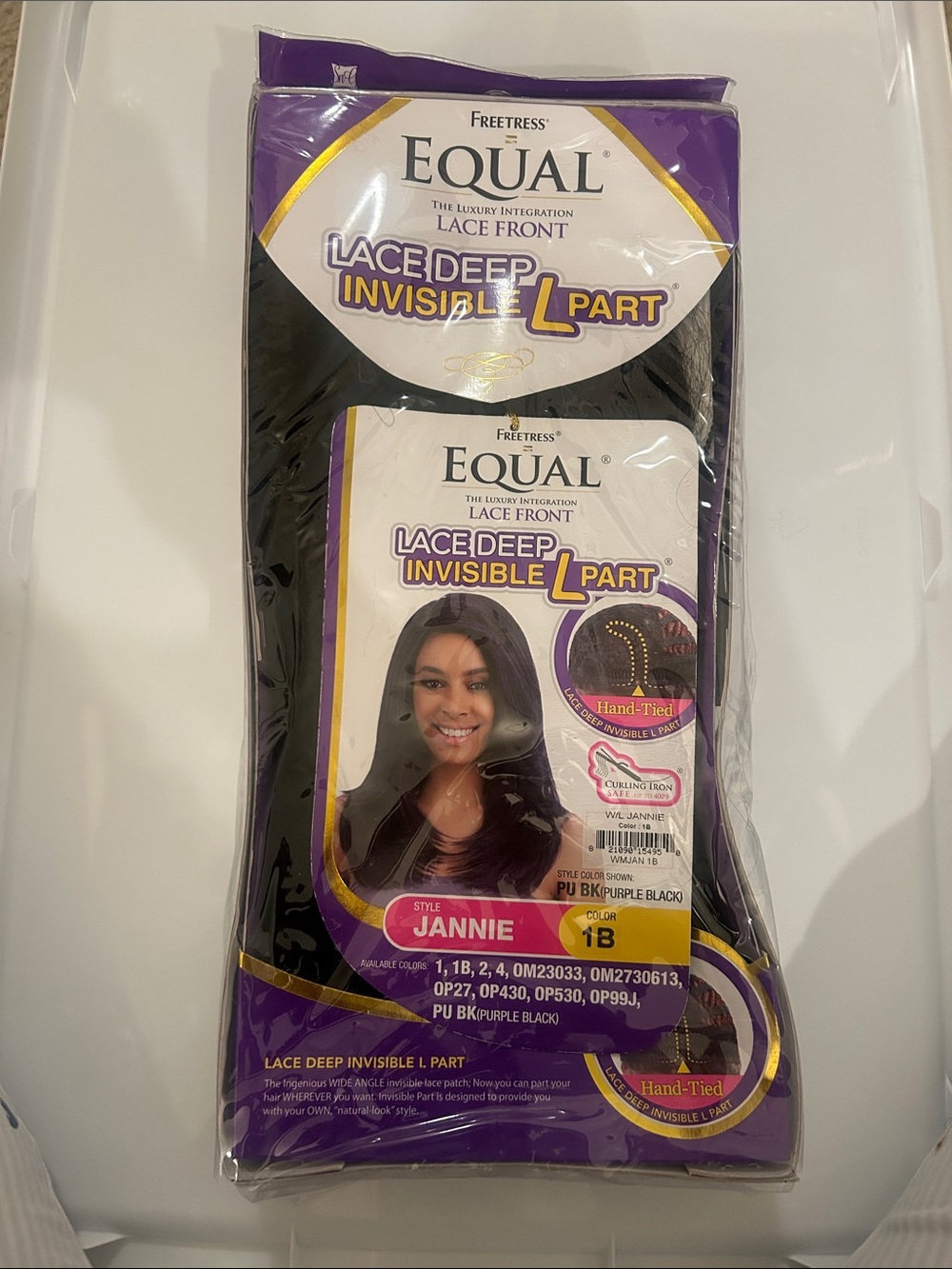 Freetress Equal Lace Deep Invisible L Part Jannie Wig - 1B Natural Black
